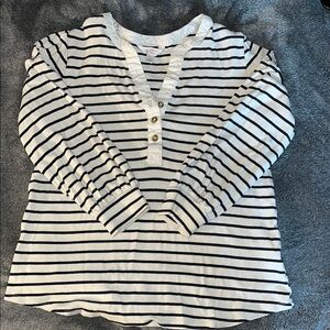 #106 LC Lauren Conrad Blue and White Long Sleeve Tee
